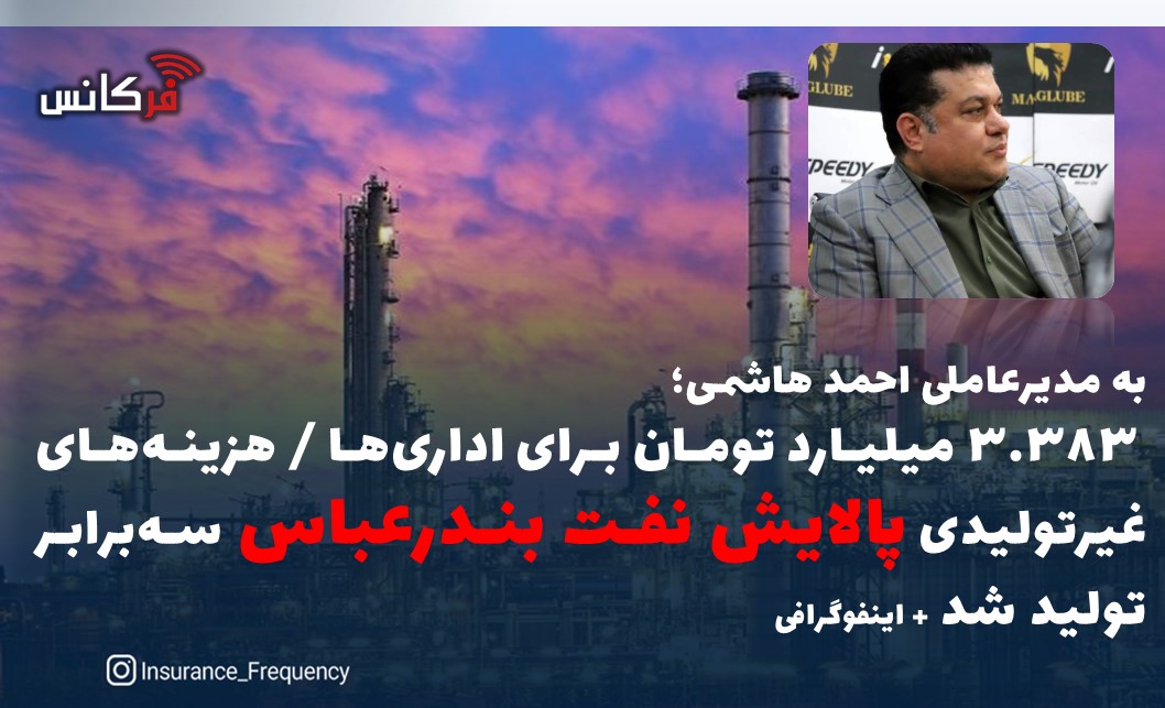 به مدیرعاملی احمد هاشمی؛ ۳,۳۸۳ میلیارد تومان برای اداری‌ها / هزینه‌های غیرتولیدی پالایش نفت بندرعباس سه‌برابر تولید شد + اینفوگرافی