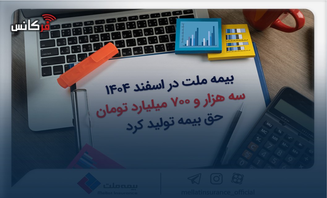 بیمه ملت در اسفند ۱۴٠۴، سه هزار و ۷٠٠ میلیارد تومان حق بیمه تولید کرد