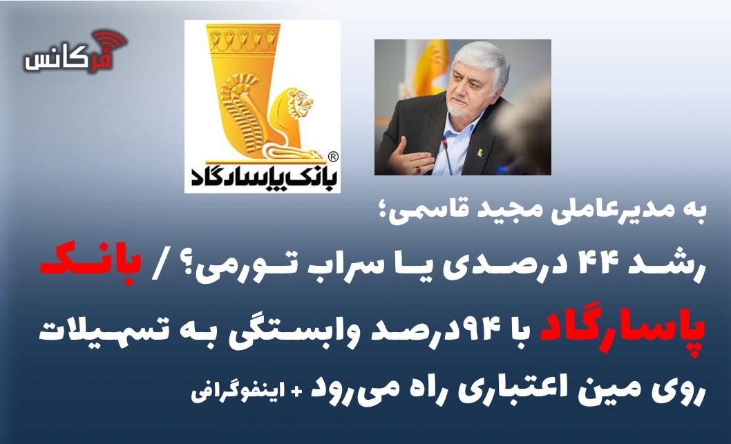 رشد ۴۴ درصدی یا سراب تورمی؟ / بانک پاسارگاد با ۹۴درصد وابستگی به تسهیلات روی مین اعتباری راه می‌رود + اینفوگرافی