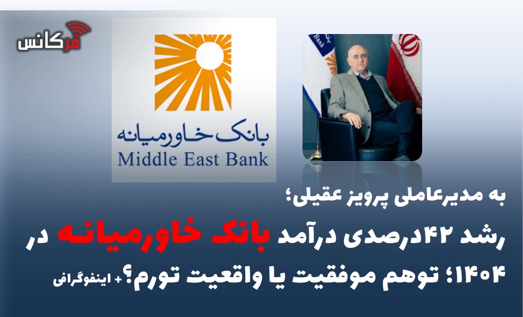 رشد ۴۲درصدی درآمد بانک خاورمیانه در ۱۴۰۴؛ توهمِ موفقیت یا واقعیت تورم؟ + اینفوگرافی