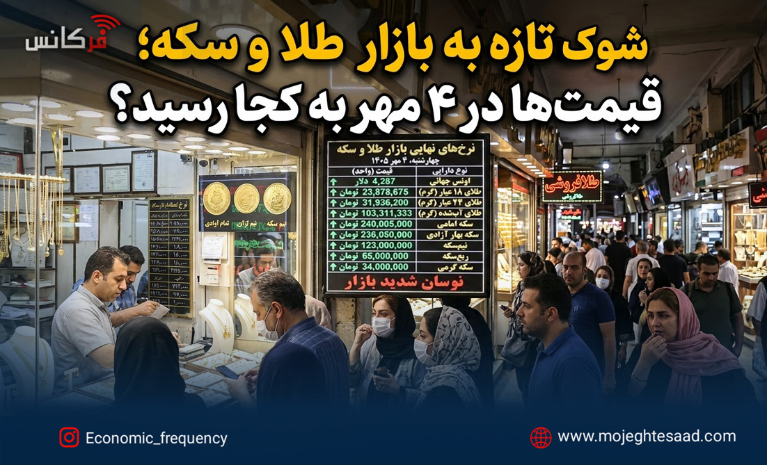 شوک تازه به بازار طلا و سکه؛ قیمت‌ها در ۴ مهر به کجا رسید؟