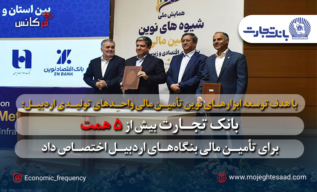 بانک تجارت بیش از ۵ همت برای تأمین مالی بنگاه‌های اردبیل اختصاص داد