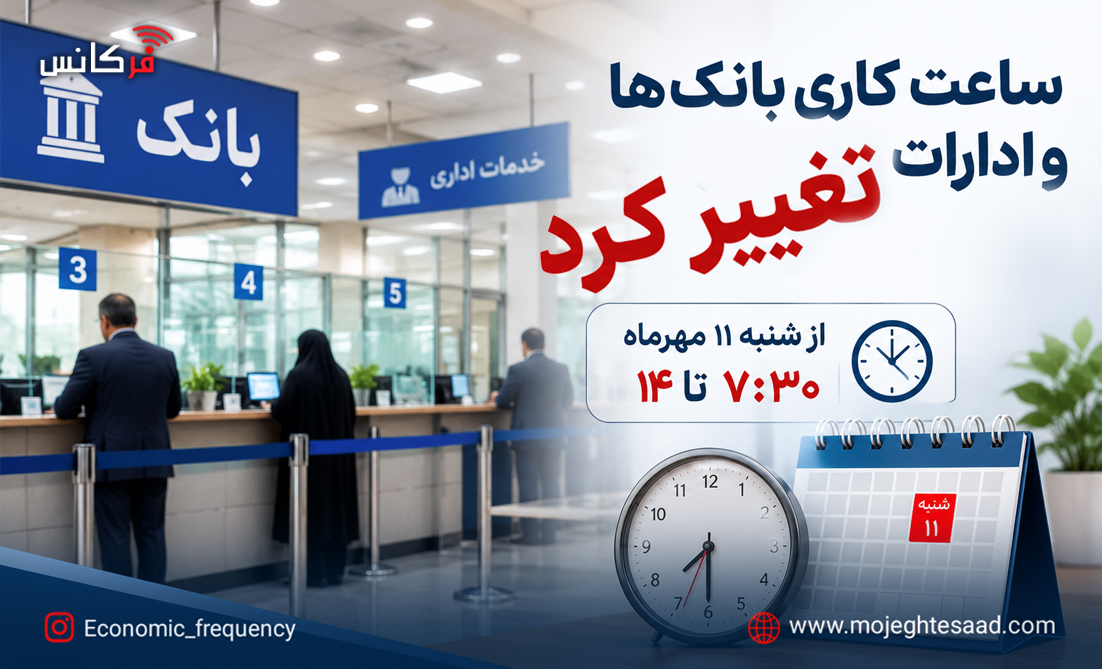 ساعت کاری بانک‌ها و ادارات از امروز تغییر کرد